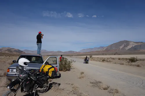 Spanish film crew producing a motorcycle show